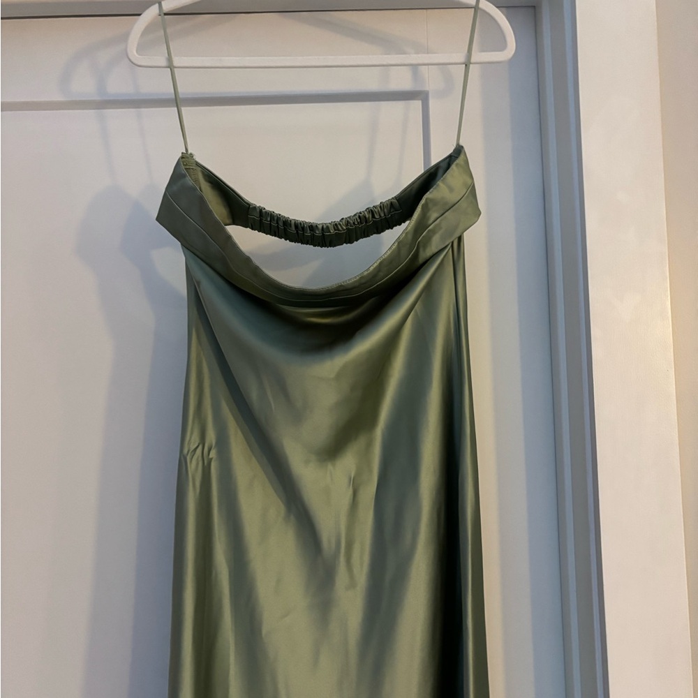 Altar'd State Strapless Satin Dress in Sage, XL New With Tags - Picture 7 of 9